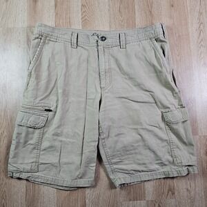 Eddie Bauer Shorts Mens 38 Beige Cargo Pocket Chino Hiking Stretch
